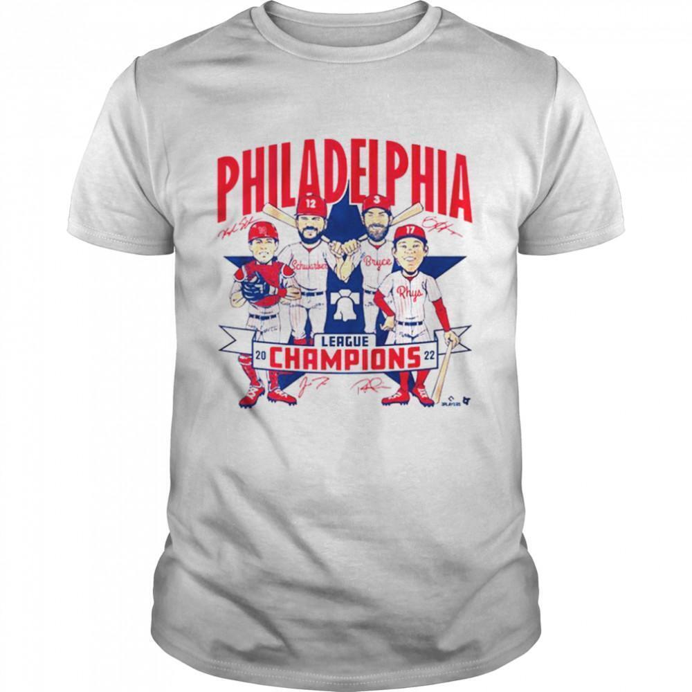 Philadelphia Phillies 22 League Champions Caricature Retro Shirt